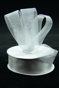 Organza Ribbon , Silver, 7/8 Inch x 25 Yards (1 Spool) SALE ITEM